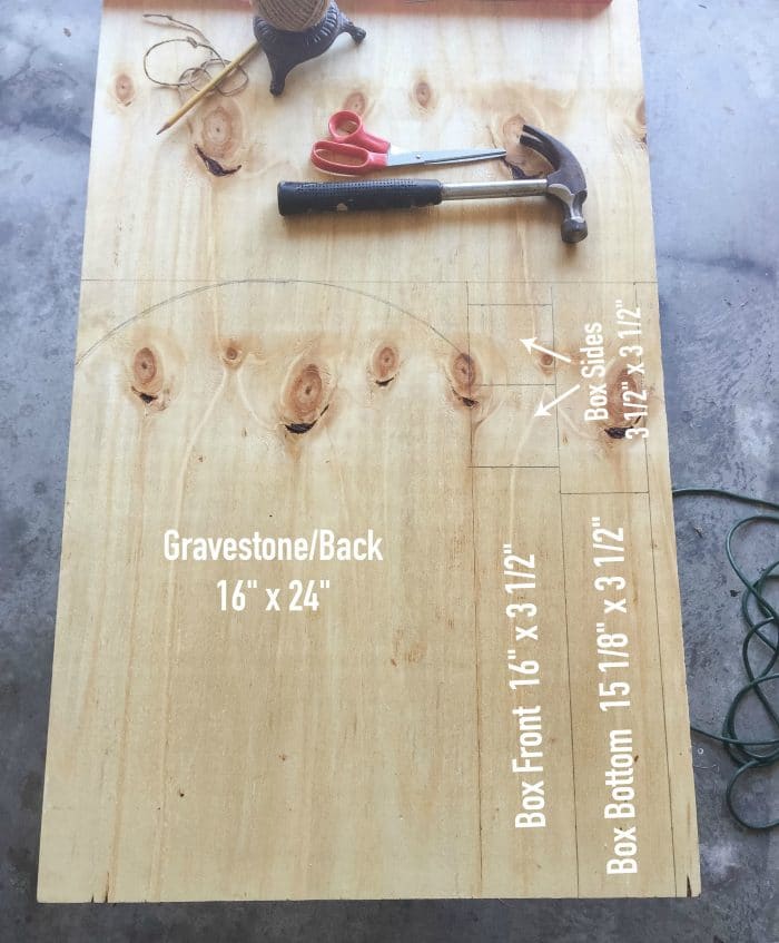 Cut dimensions for the DIY Lighted Pumpkin Candy Holder