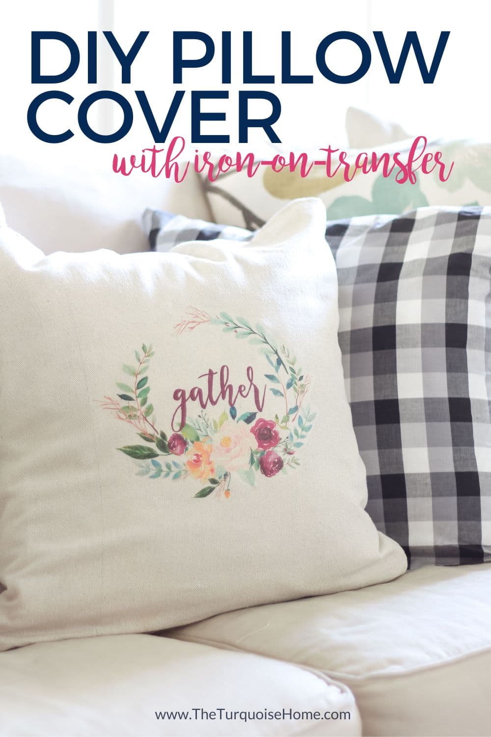 DIY Pillow Cover with Iron-on Transfer