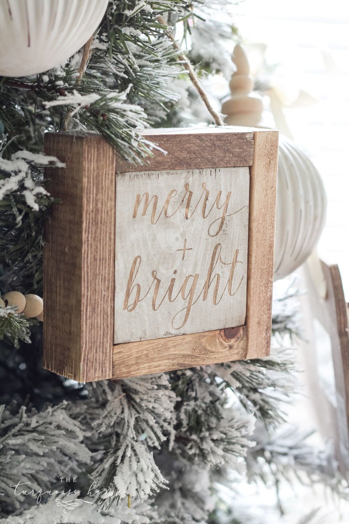 Tiny Wooden Christmas Sign Ornaments