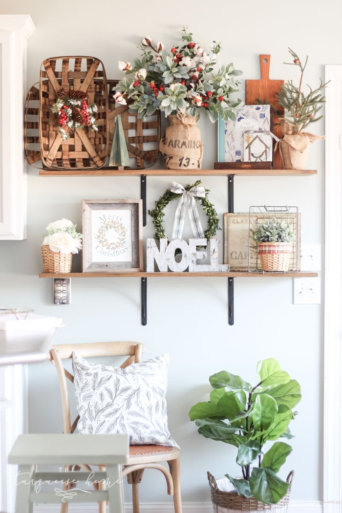 Adorable Farmhouse Christmas Kitchen ... and a real life tale of how this blogger balances motherhood and photo shoots. 🤪