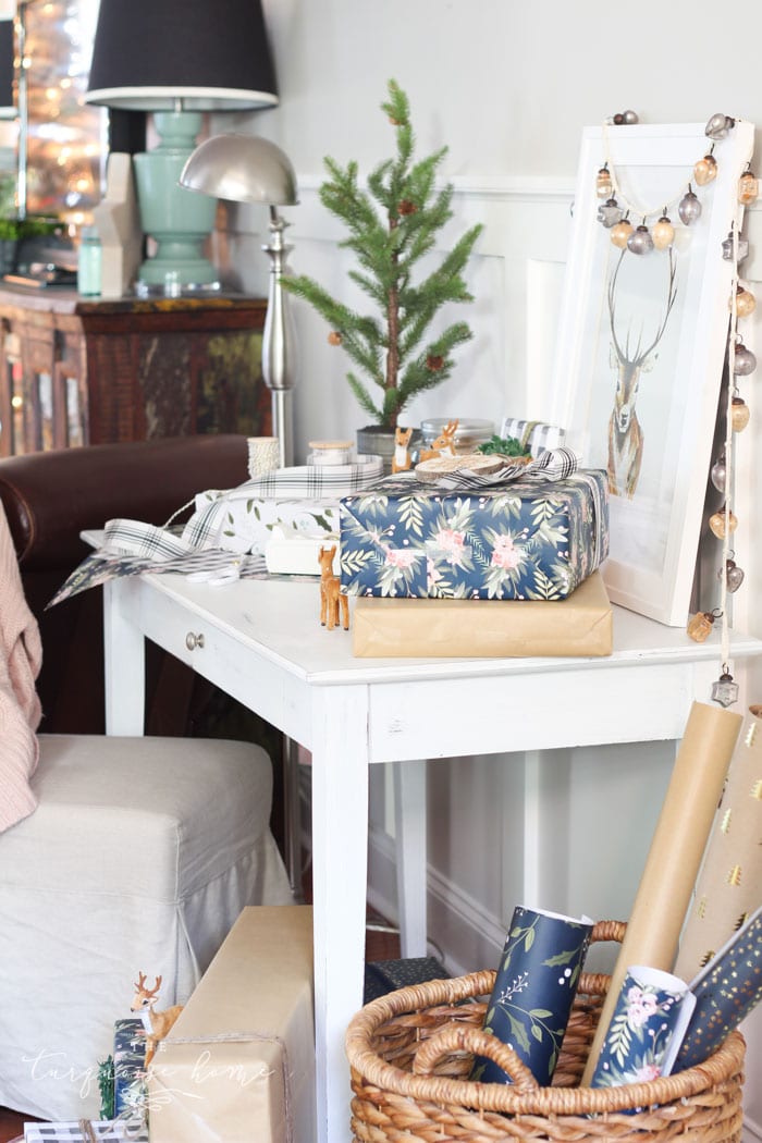 A Christmas Gift Wrapping Station + Simple Gift Wrapping Tips