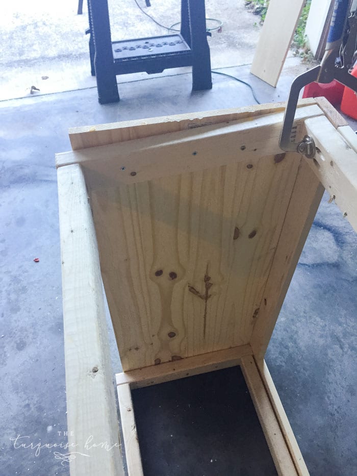 DIY Modern Farmhouse Console Table | Step 3: Assemble the face frame using your Kreg Jig.