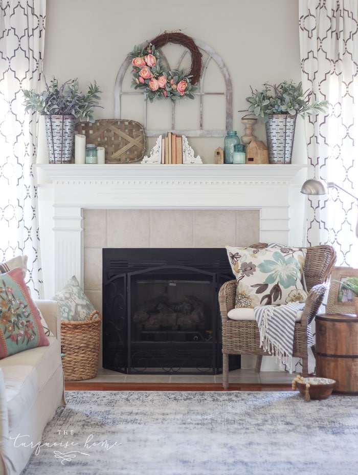 Spring Mantel Decor and more spring decorating ideas!