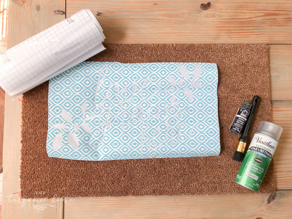 Gather your supplies to create your DIY Doormat!