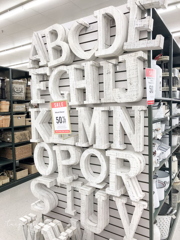 large white letters at Hobby Lobby