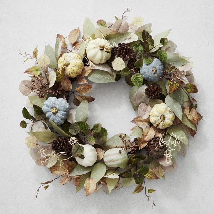 faux pumpkin patch wreath