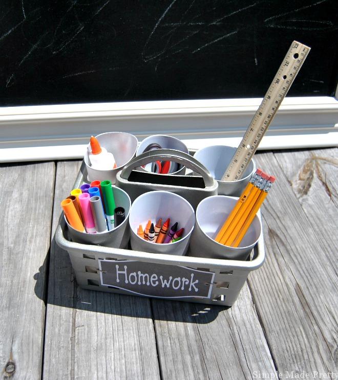 dollar tree homework caddy