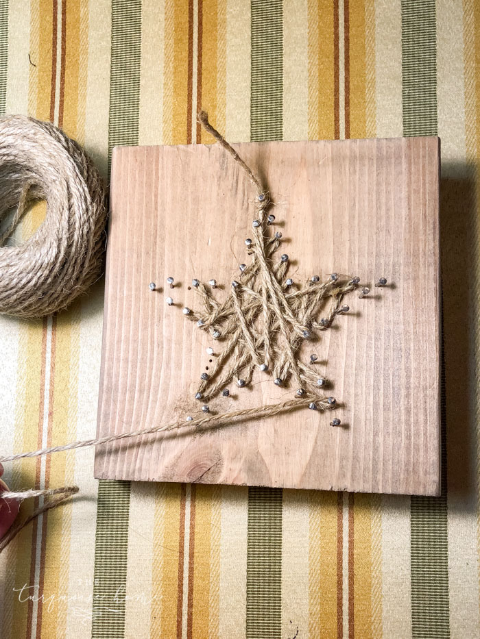 star nail art with jute