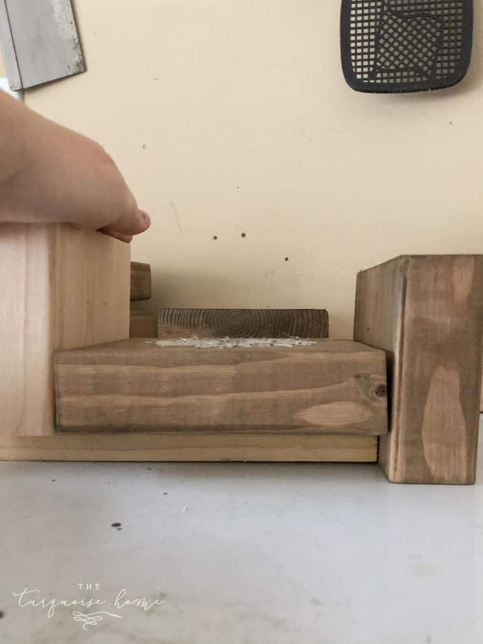 attach the base of DIY stocking holder