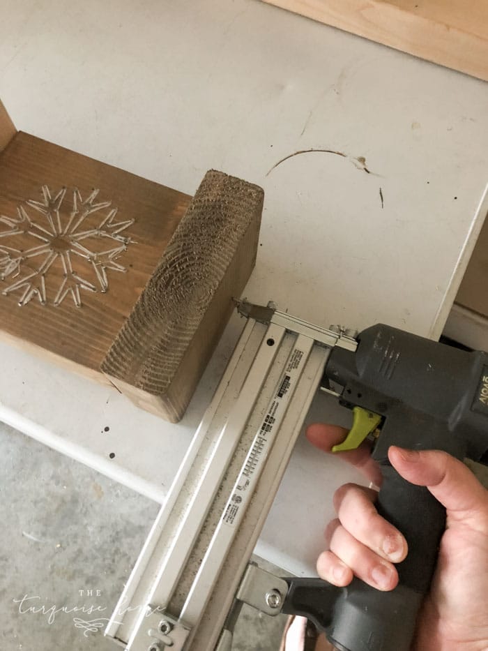 nail the bottom of stocking holder