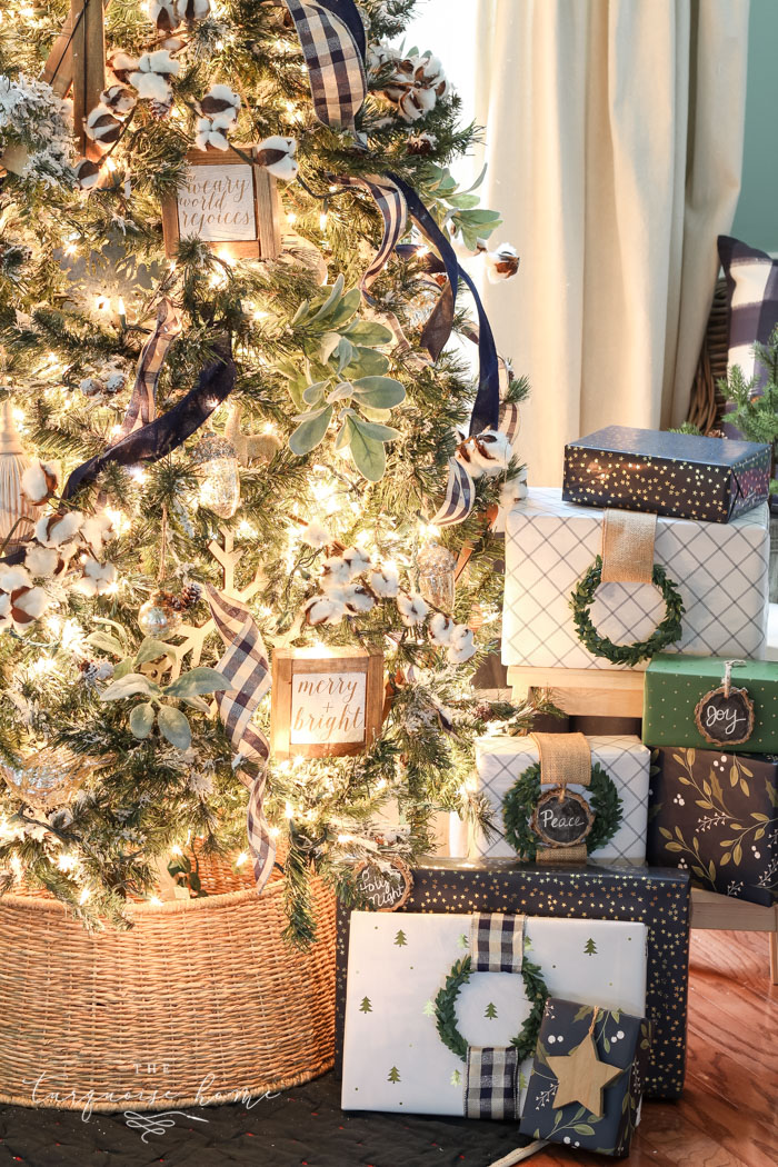 Navy & Green Farmhouse Christmas Tree
