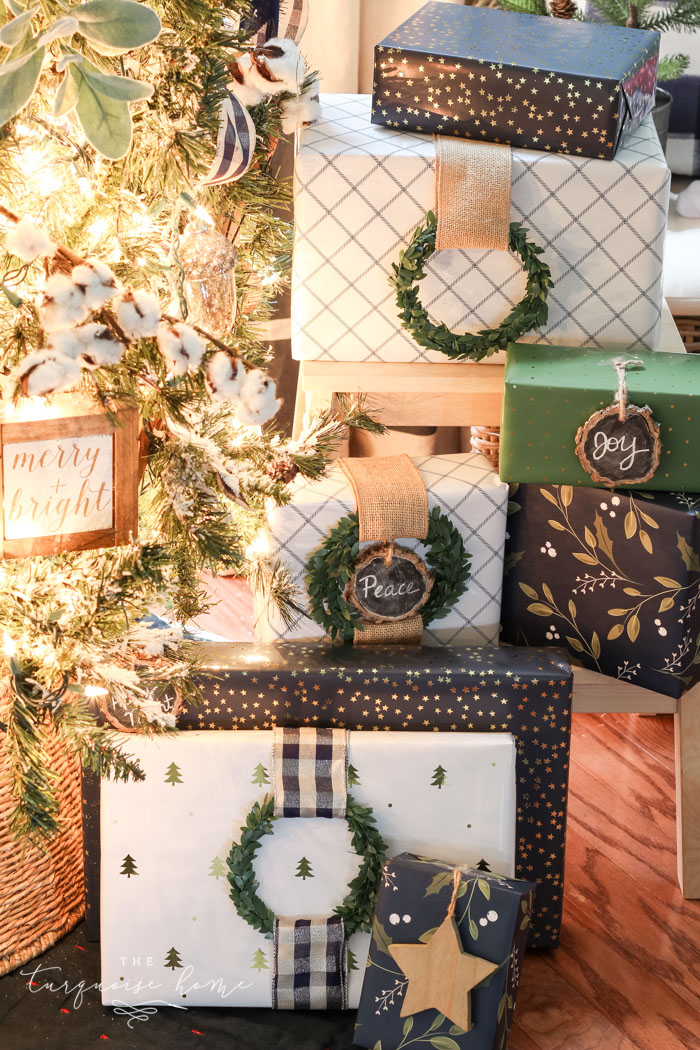 wreath embellishment on present