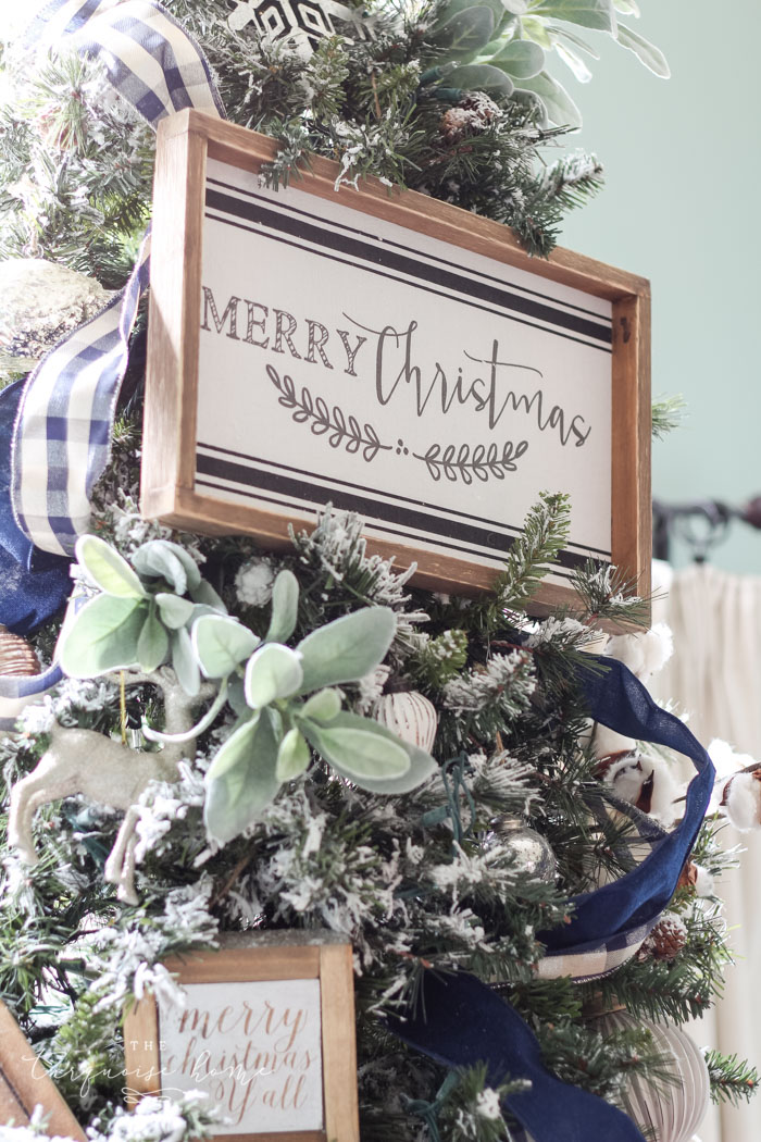Navy & Green Farmhouse Christmas Tree