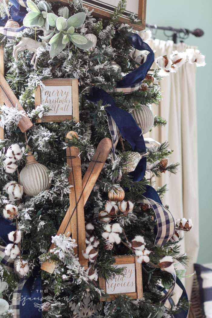 Navy & Green Farmhouse Christmas Tree