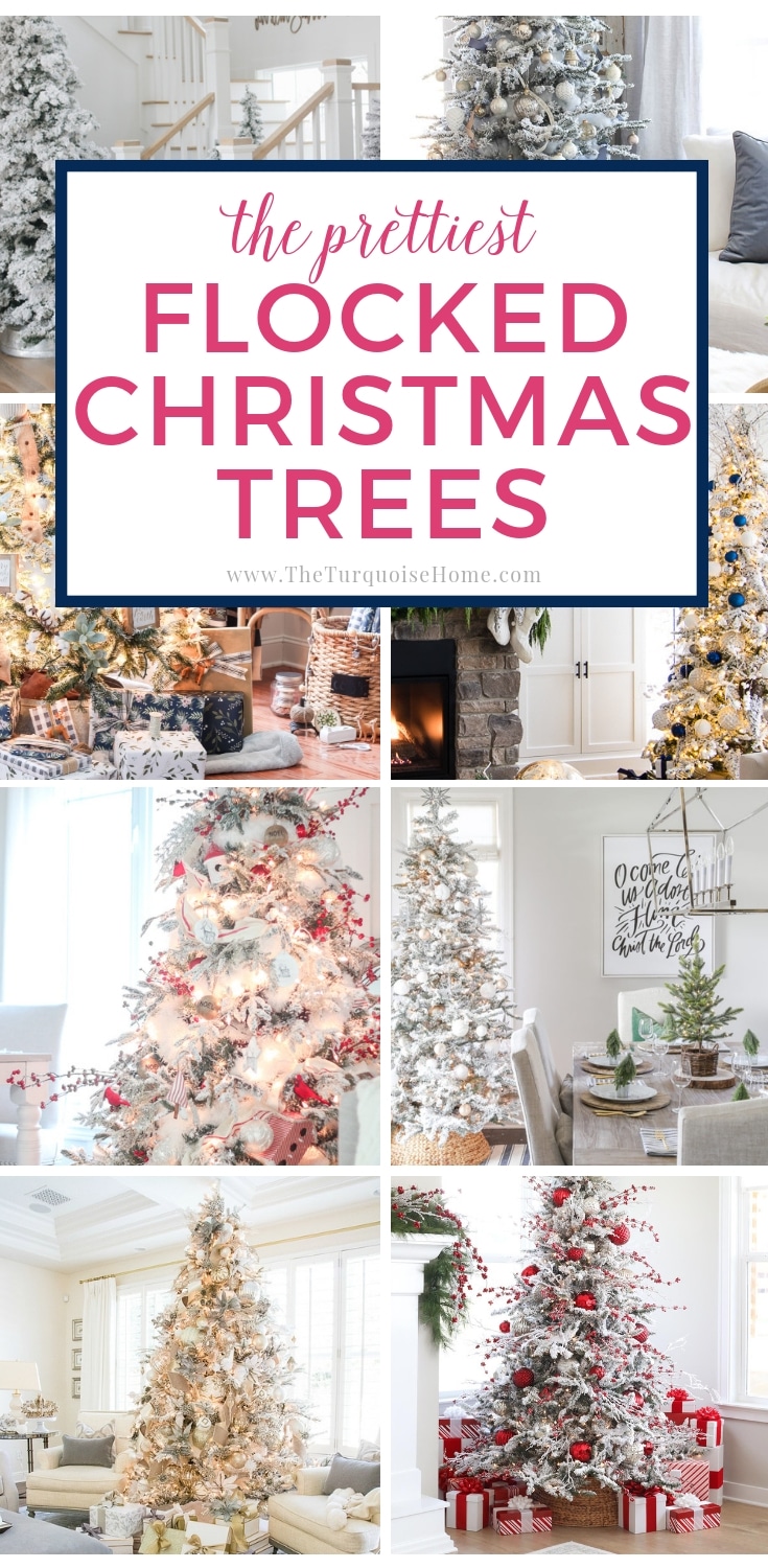 The Prettiest Flocked Christmas Trees - lots of gorgeous inspiration!