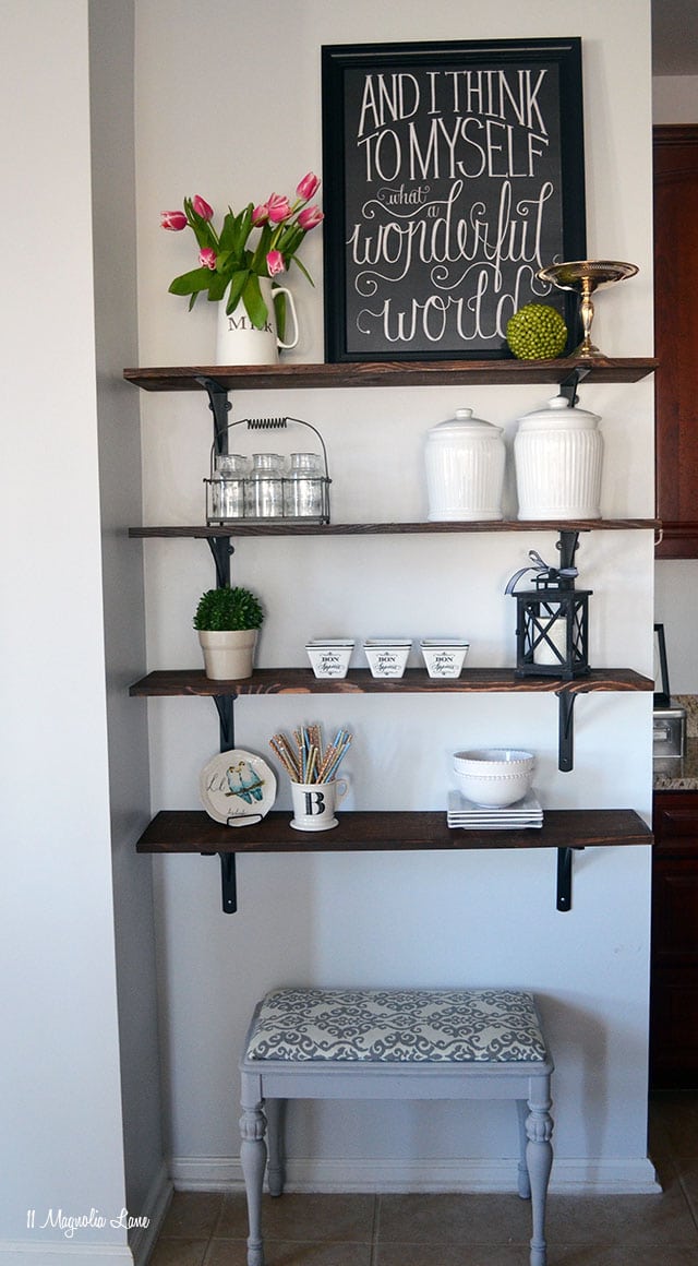 open shelves from 11 Magnolia Lane.