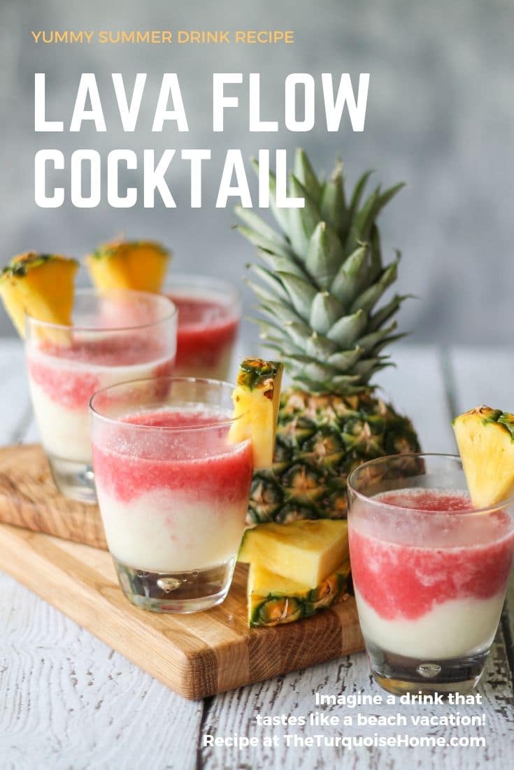 This Lava Flow Cocktail will make you feel like you're hanging out on the beach! A traditional Hawaiian drink!