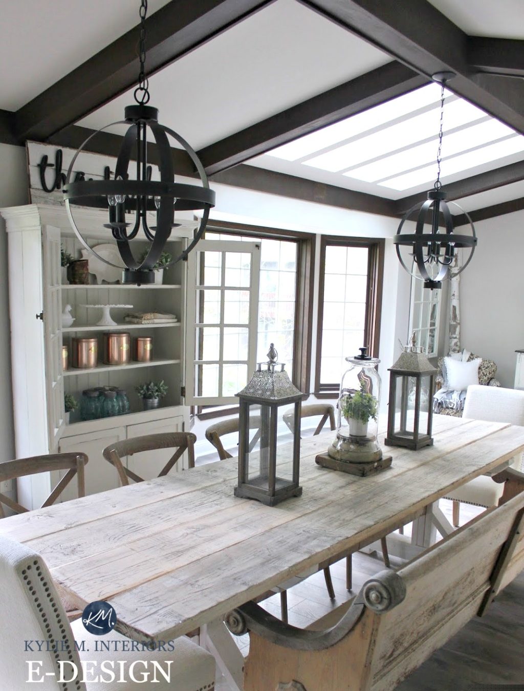 Sherwin Williams Agreeable Gray dining space