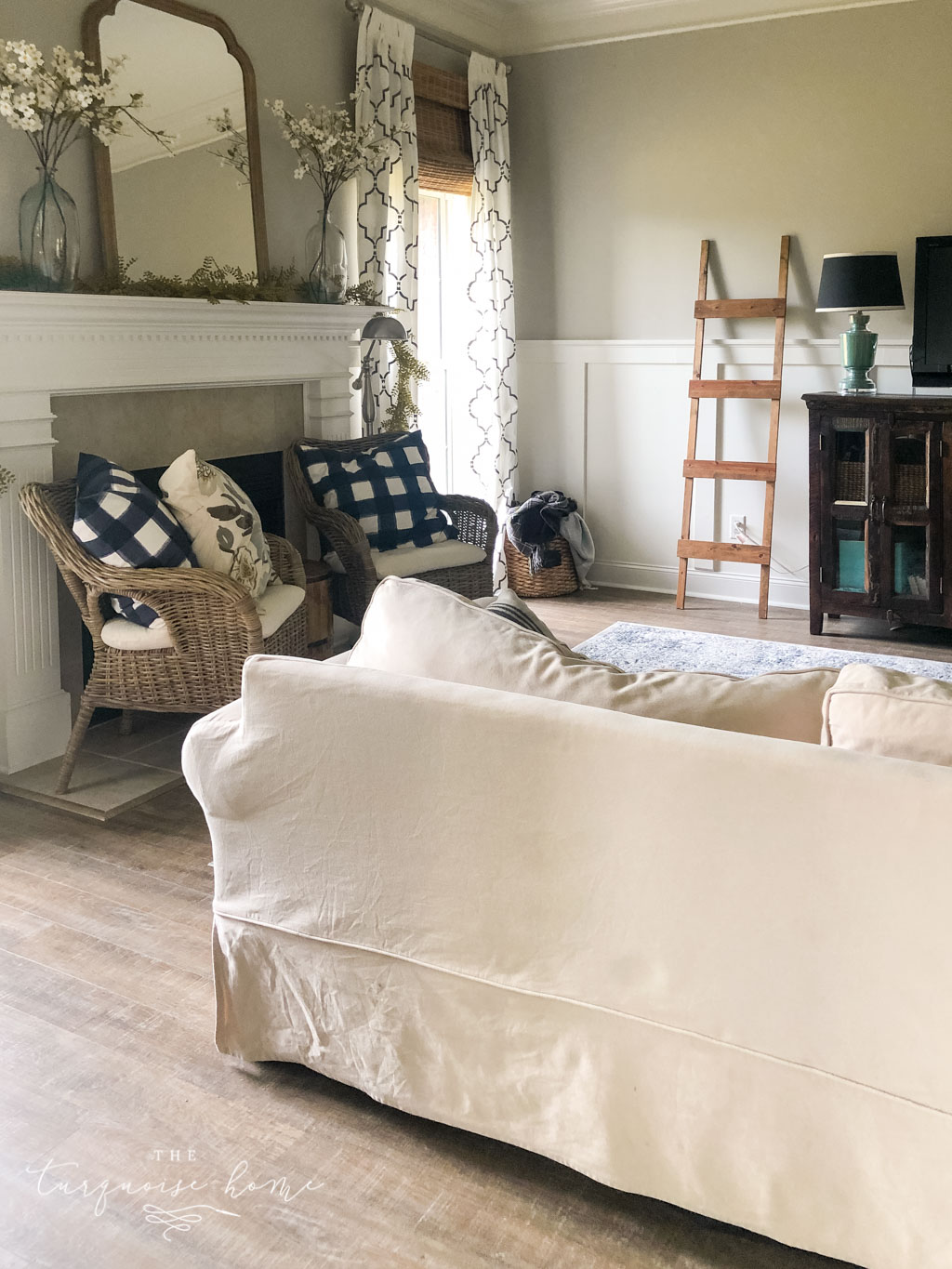 New Luxury Vinyl Plank floors | COREtec Boardwalk Oak flooring | LVP - living room with engineered vinyl flooring