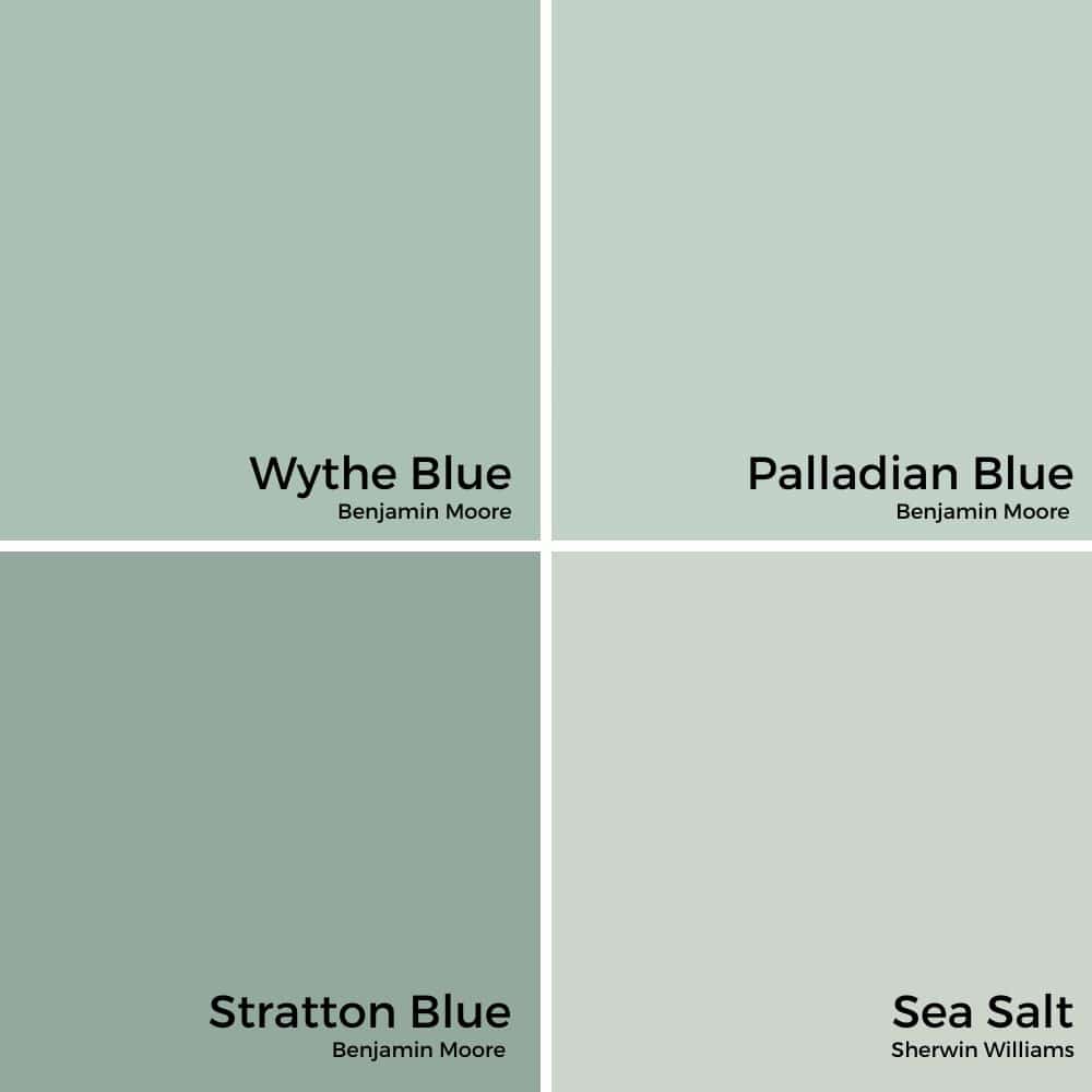 wythe blue vs. other blue green paint colors