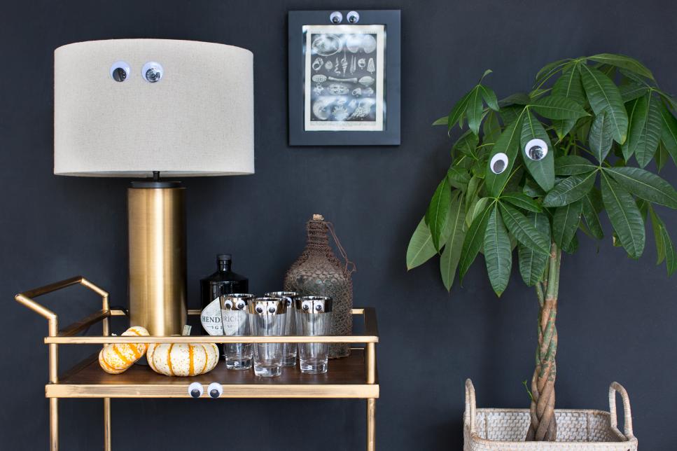 Add google eyes to your current fall decor to make to seem appropriate for Halloween!