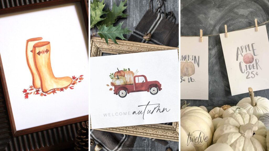 Boot, Trucks & Apple Cider Fall Printables