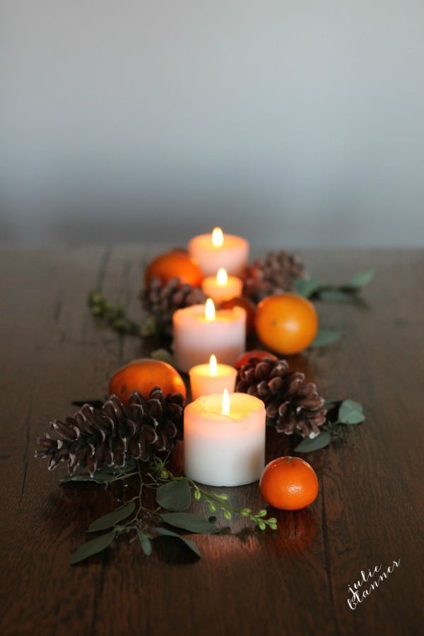 simple moody fall Thanksgiving table decor