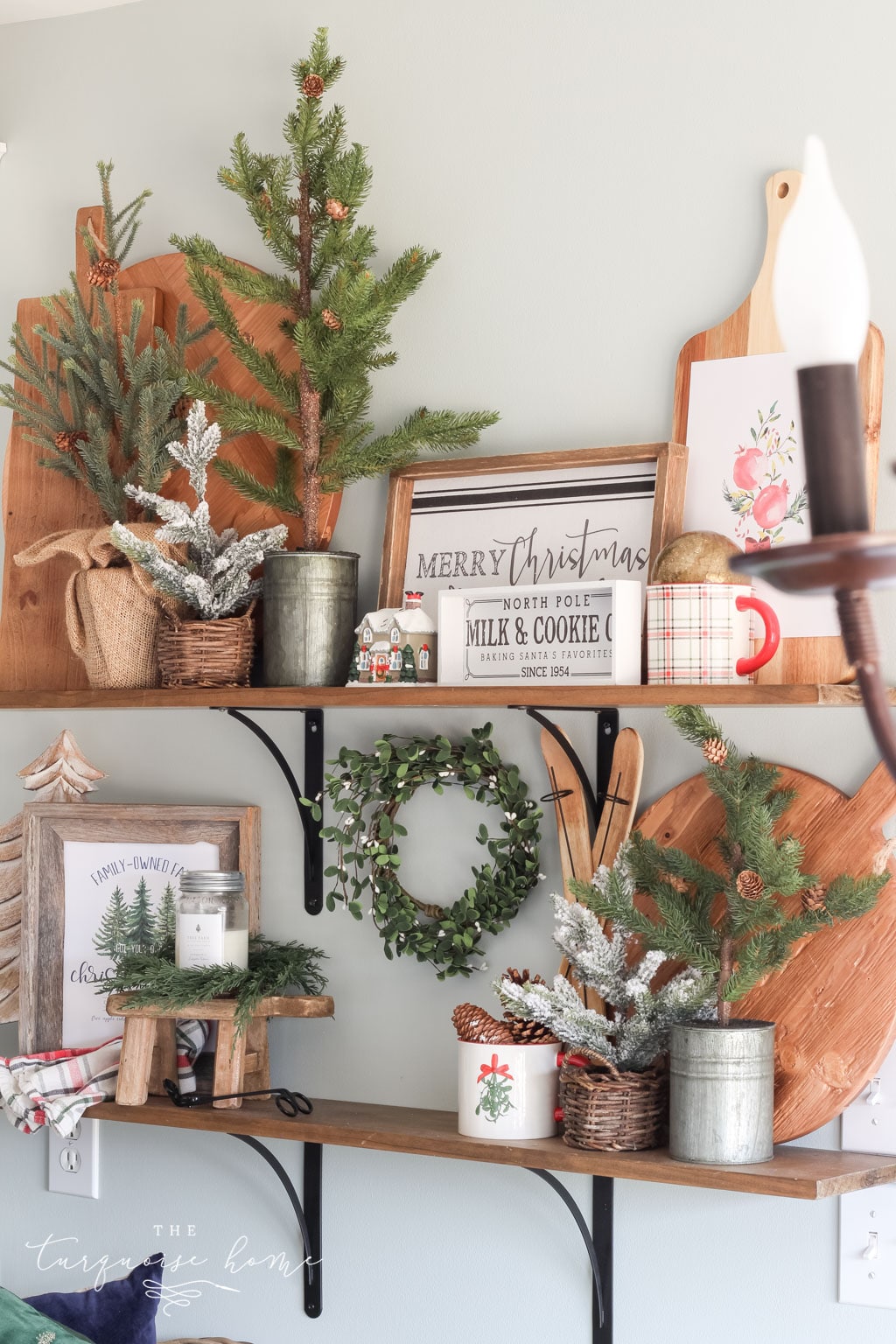 Christmas Open Shelf Decor