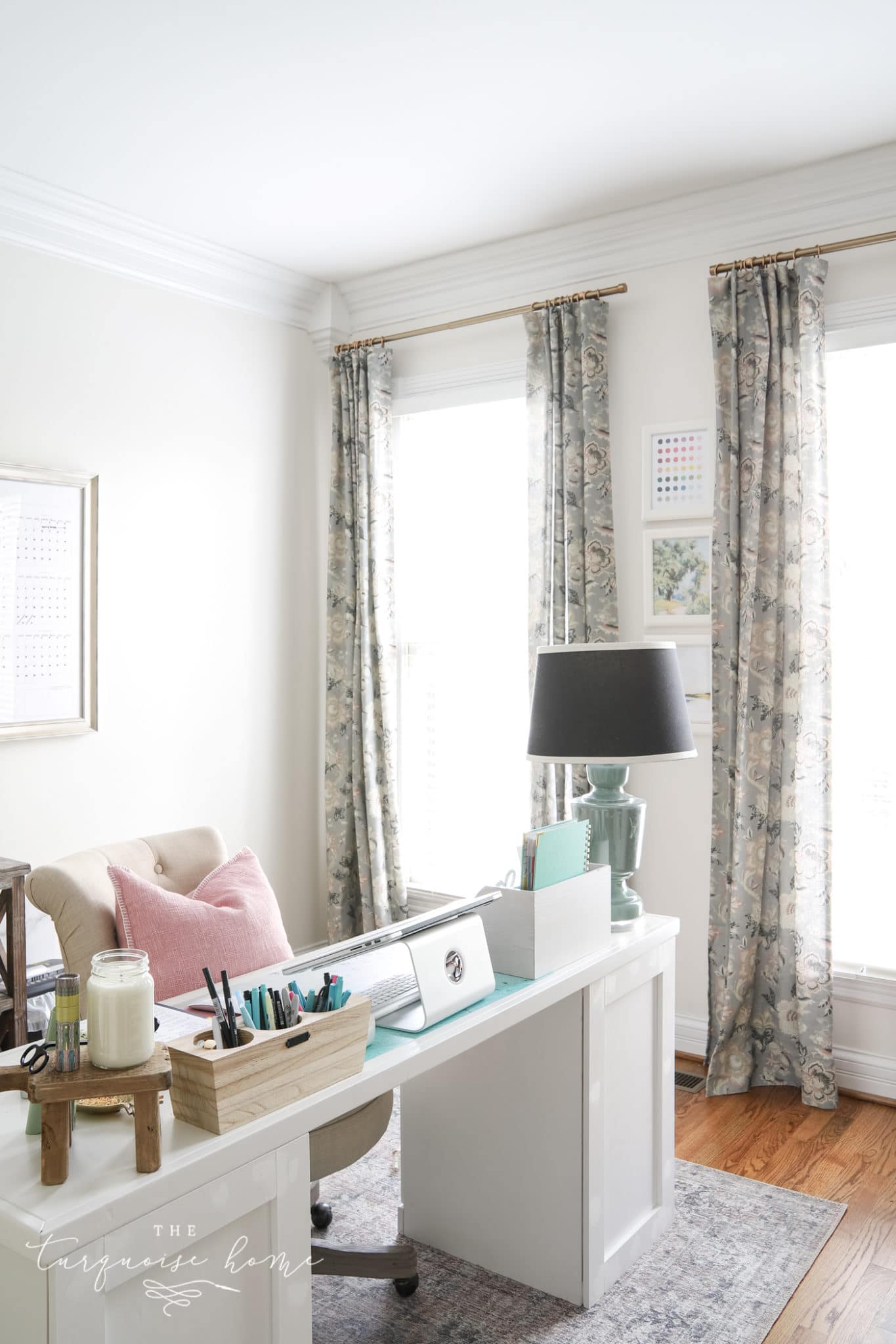 Floral Curtains for the Office