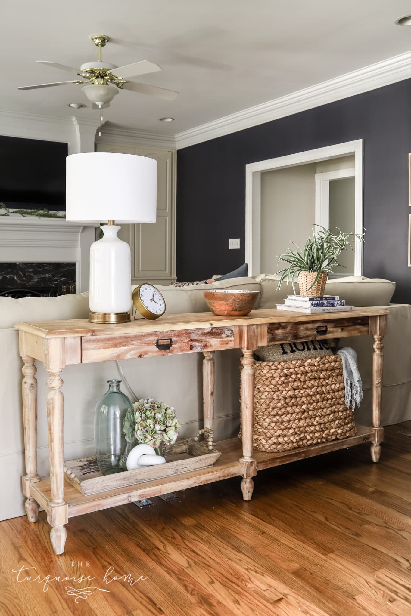 Console Table Behind a Sofa