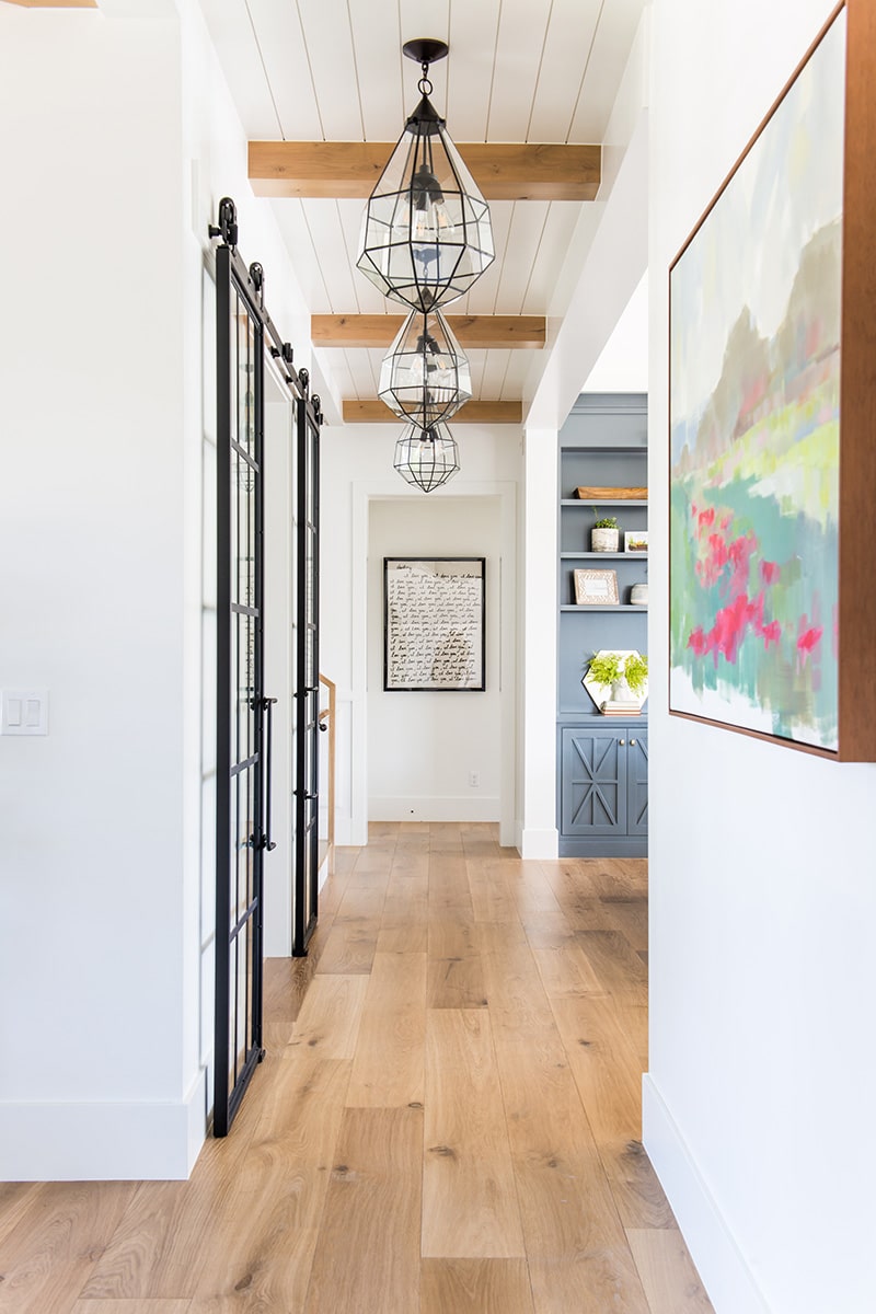 pendant lighting in hallway