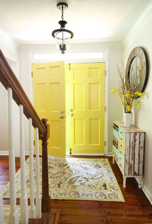 Benjamin Moore yellow highlighter painted interior doors