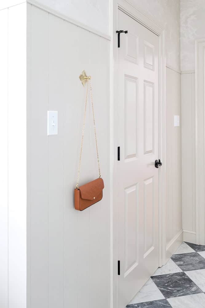 Accessible Beige painted laundry room door