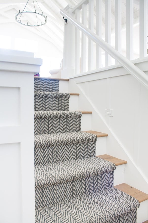 Herringbone stair runner by The Lily Pad Cottage
