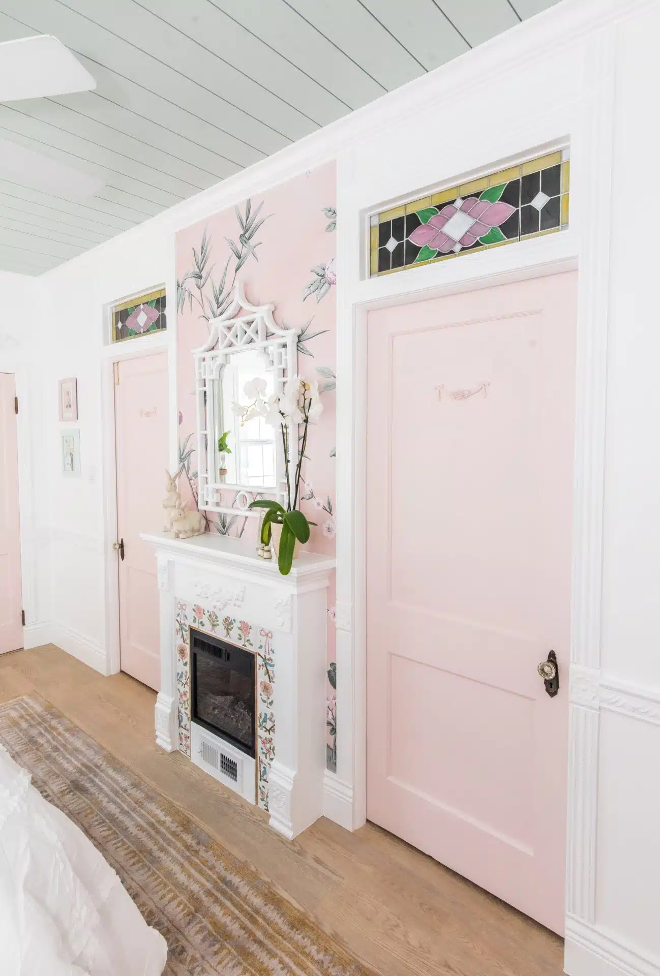 pink pastel interior bedroom doors