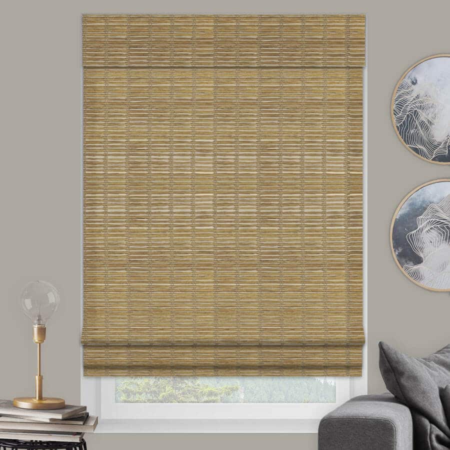 Bamboo Woven Wood Shades in Jute Wheat