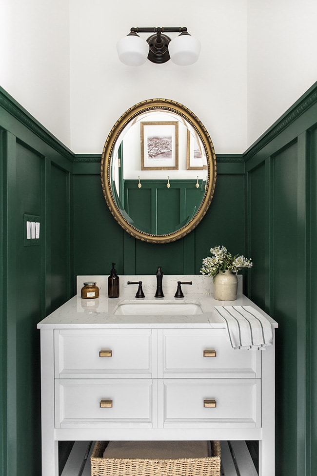 Bathroom with green walls