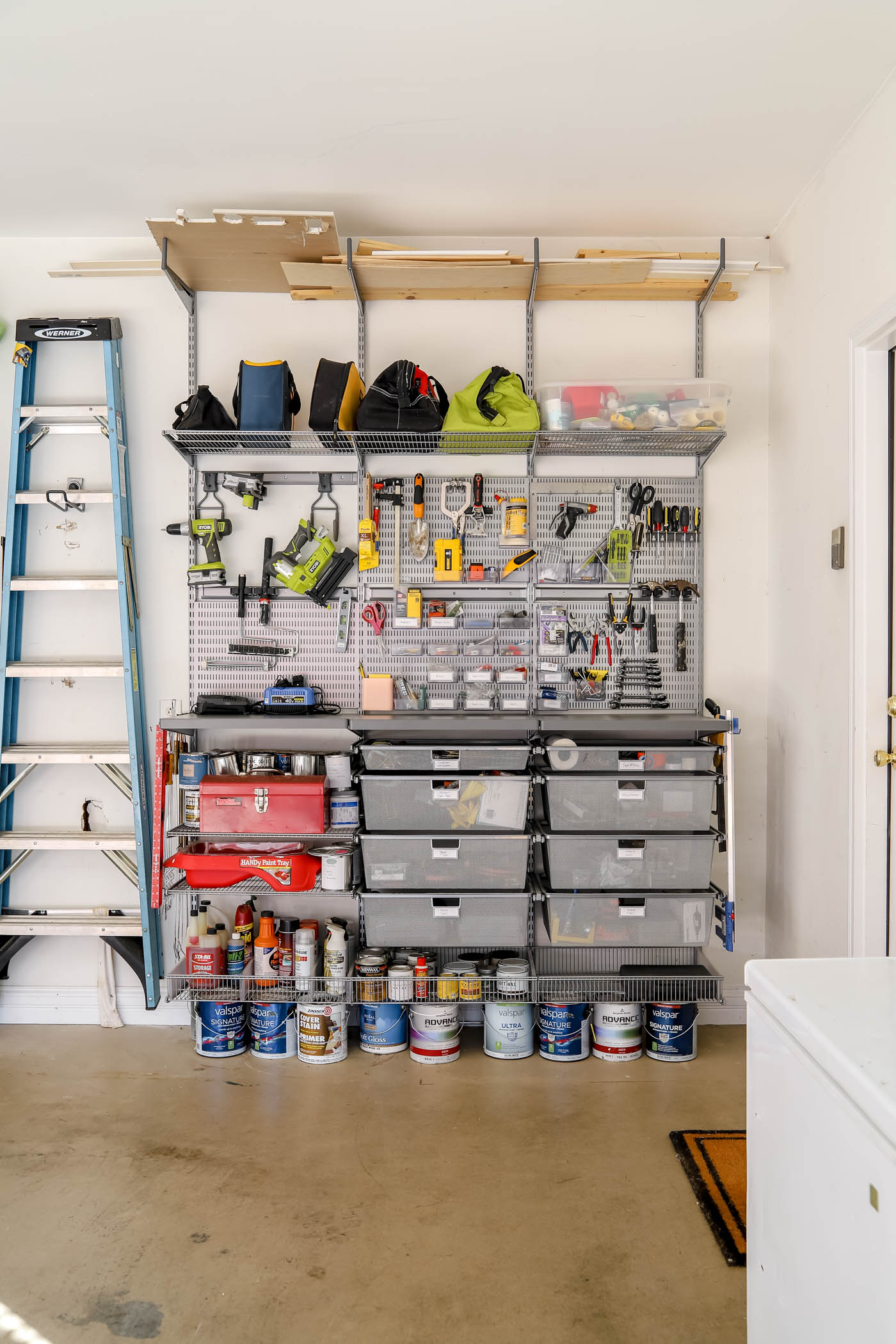 organizational system in a garage