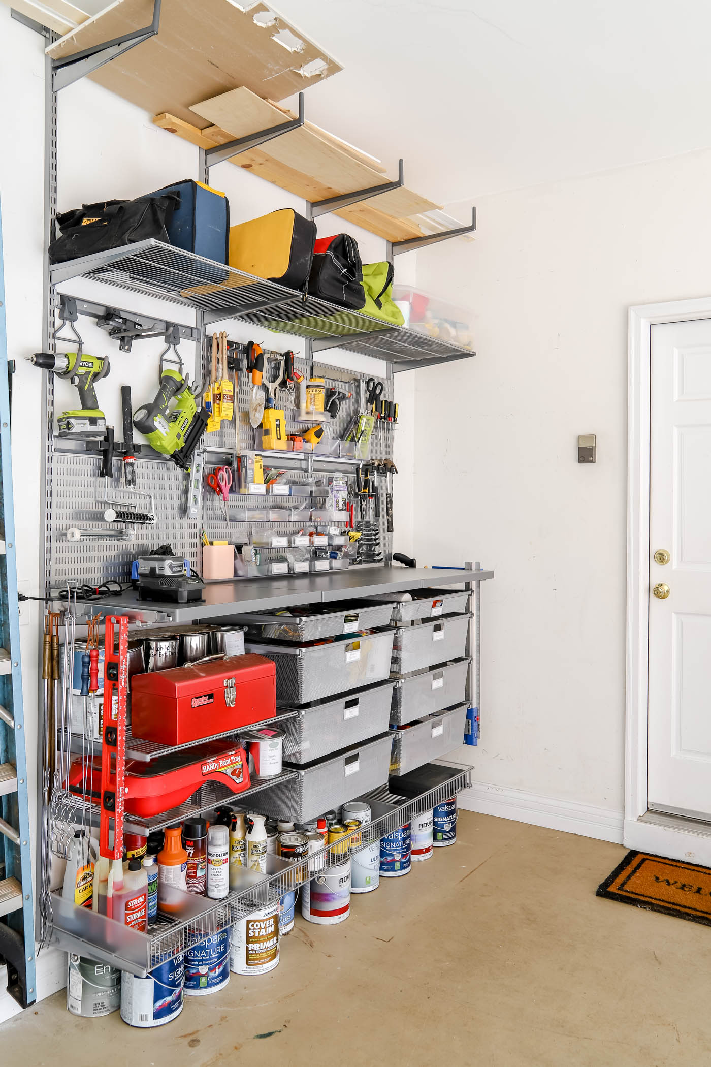 Garage Workbench Utility Organization System