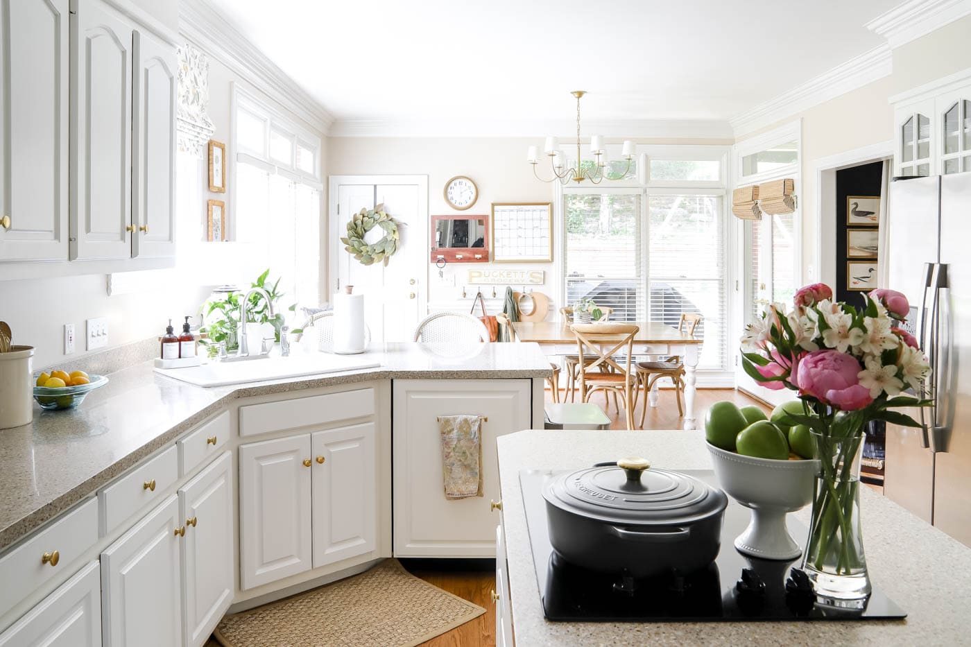 Traditional Kitchen with White Cabinets