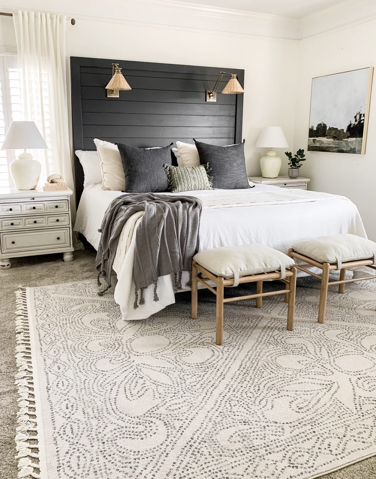 Bedroom painted SW Alabaster White