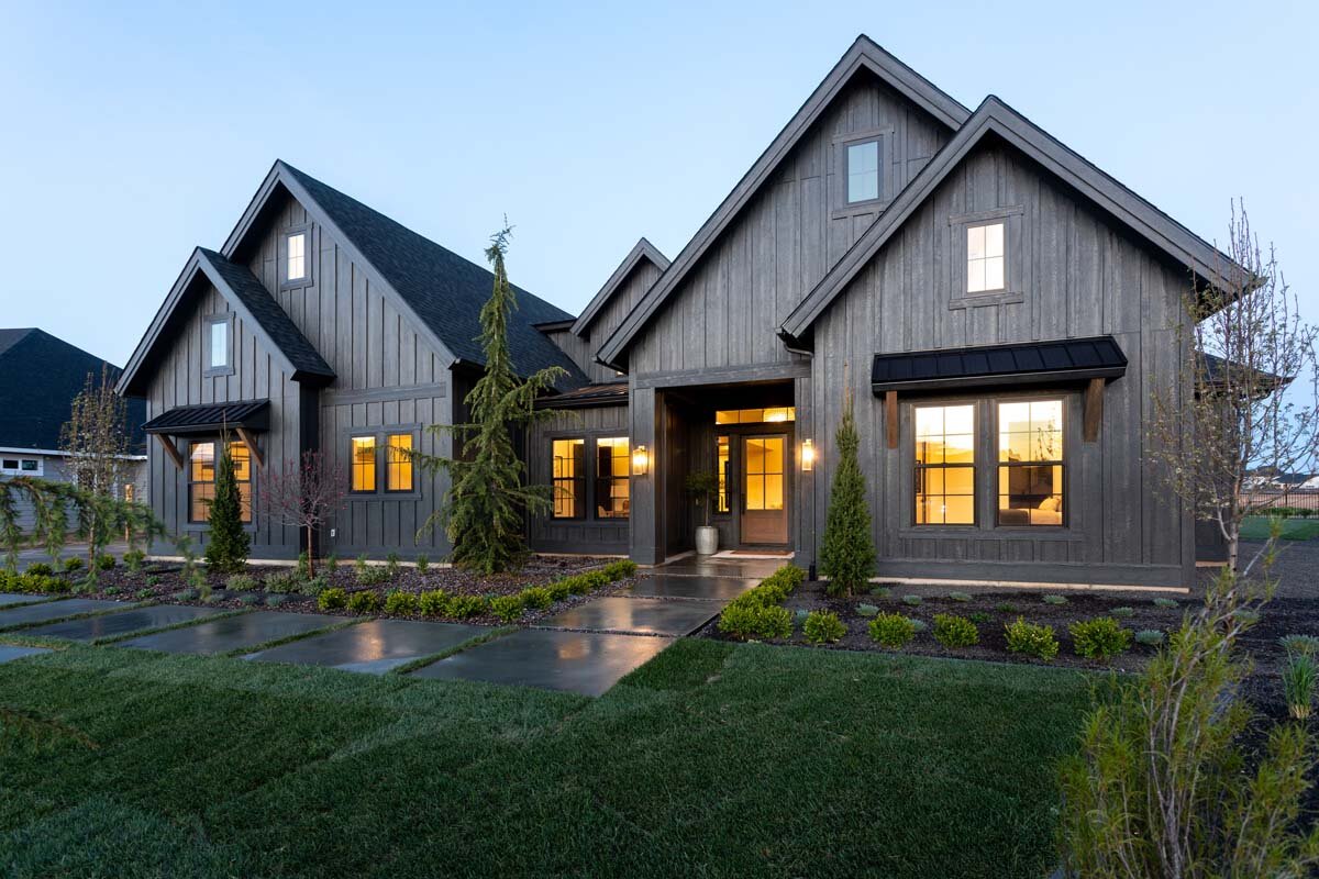 Dark charcoal house