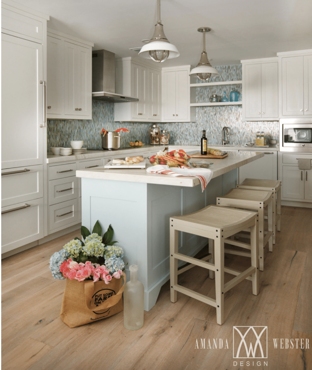 kitchen island painted sea salt