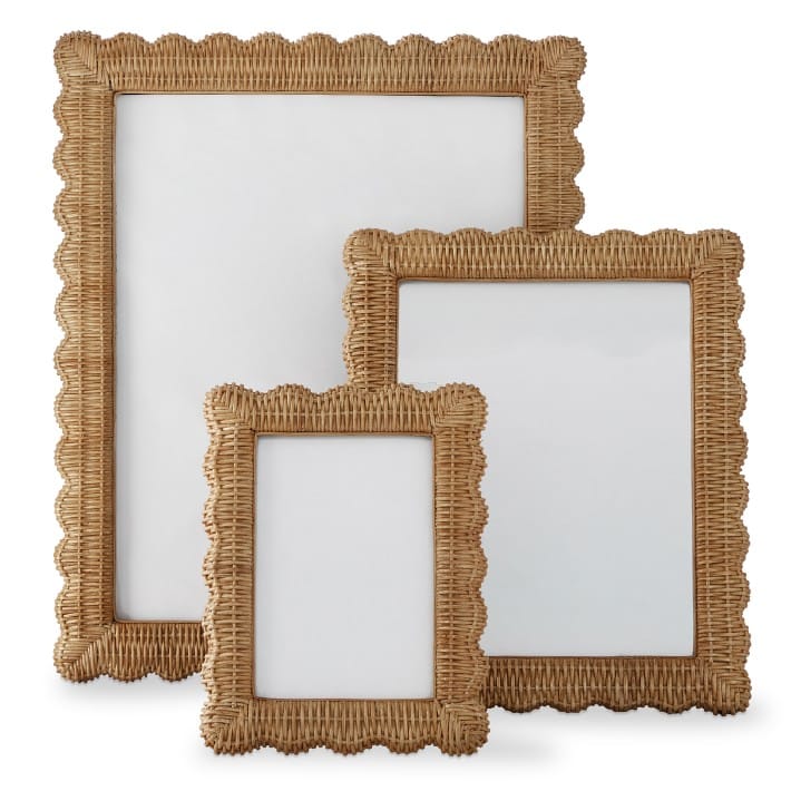 wicker scalloped gallery frames