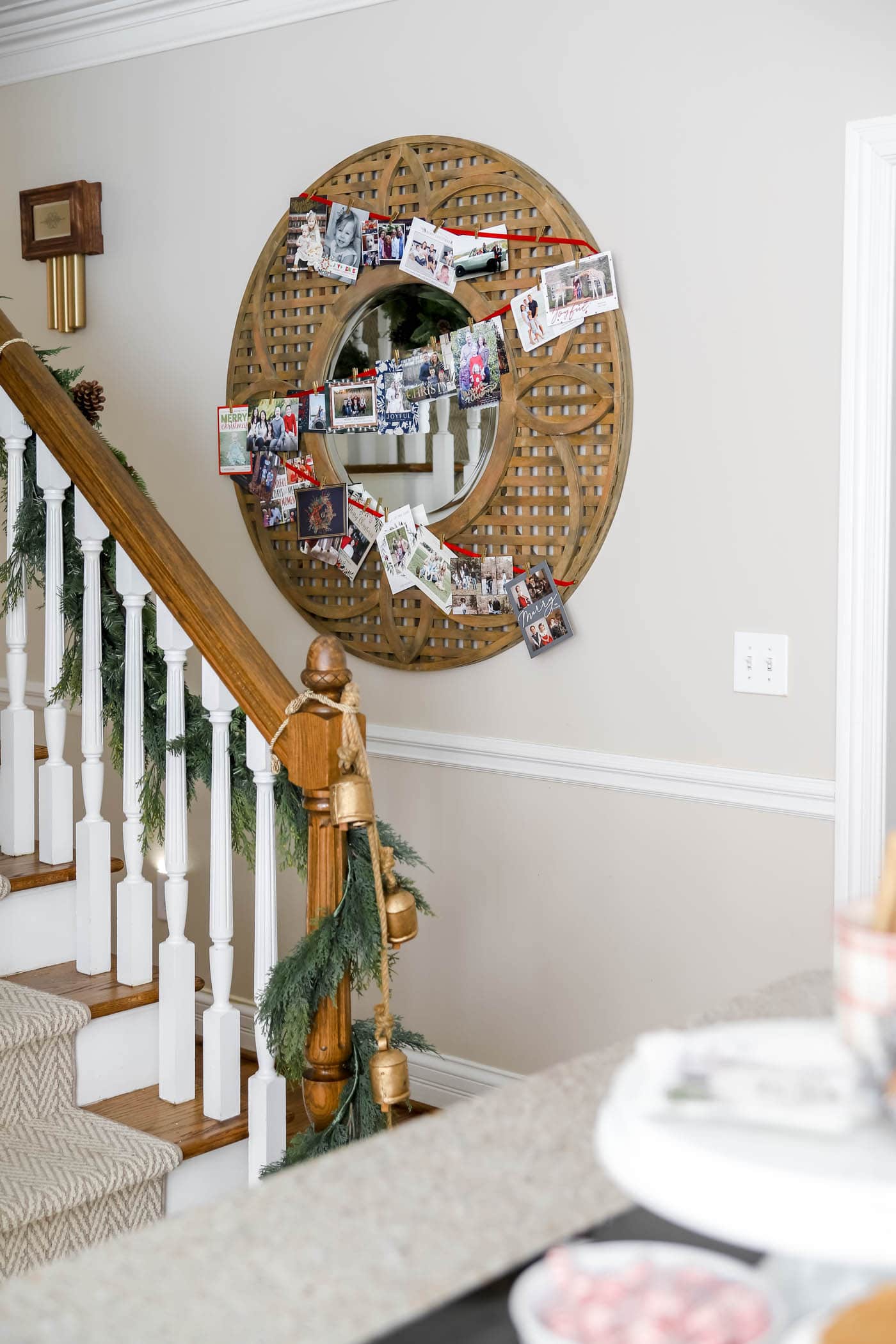Mirror Displaying Christmas Cards