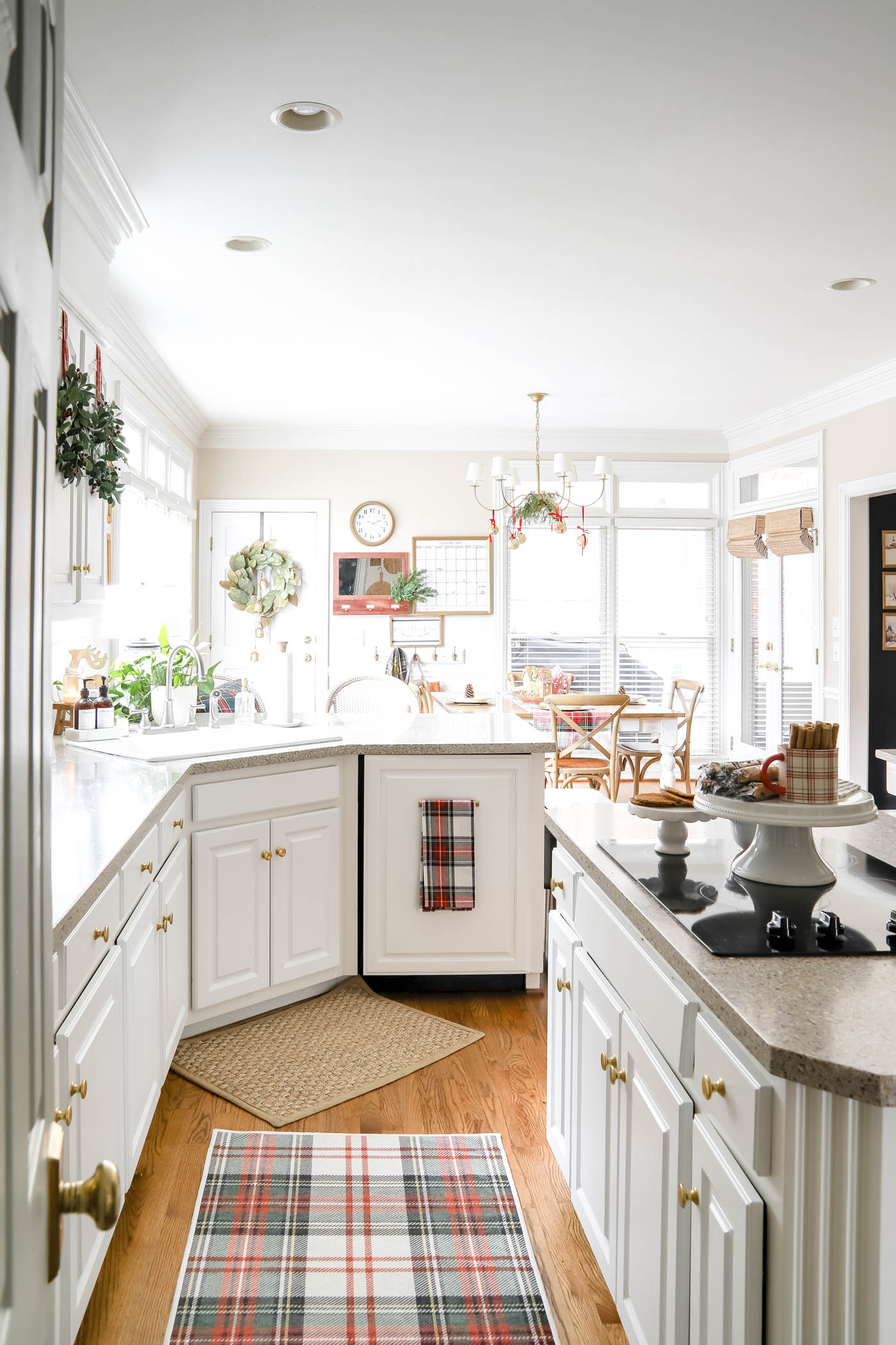 Christmas Kitchen with Plaid Rug
