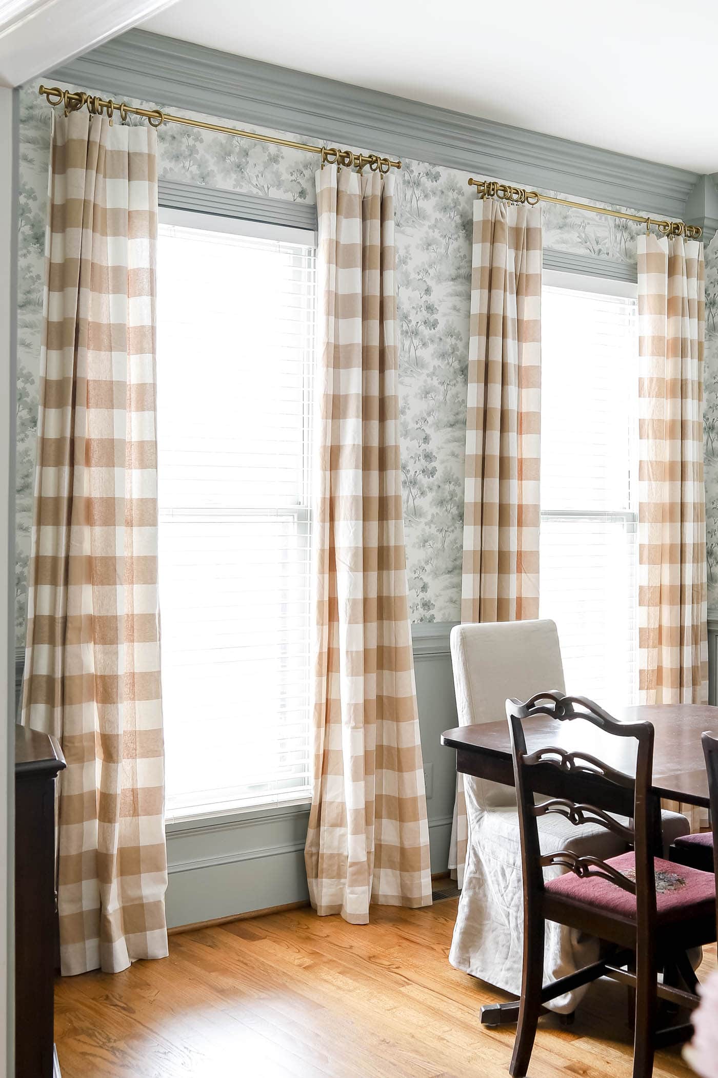 Dining Room Buffalo Check Curtains