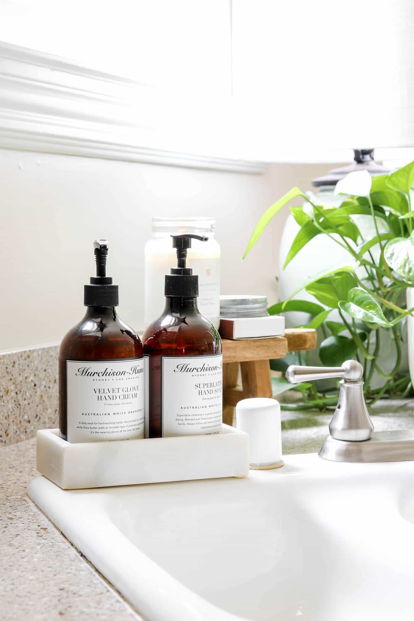 Pretty Soap & Lotion Dispensers in Kitchen