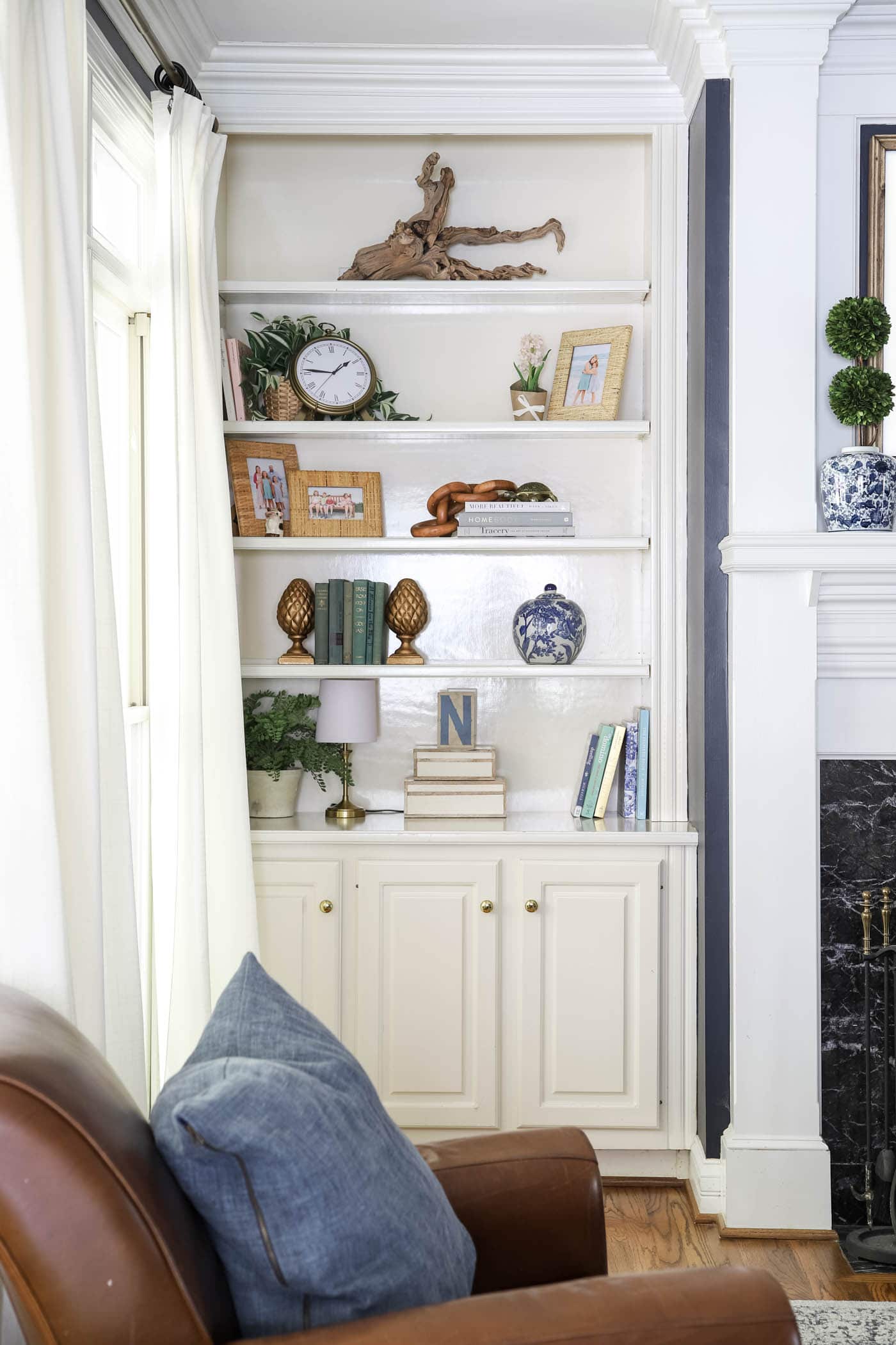 Built-in Bookshelves with Coffee Table Books