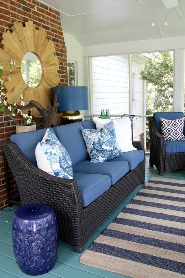Mirror in Screened-in Porch